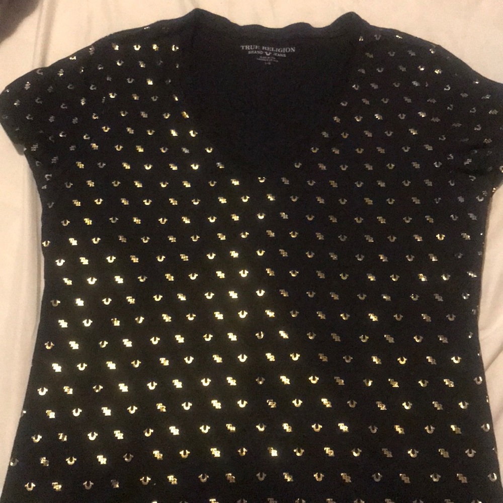 True religion gold logo tee authentic